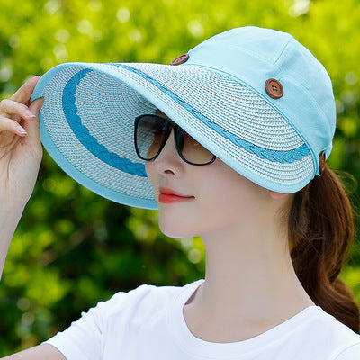 Summer Riding Windbreak Fashion Detachable Hollow Hat