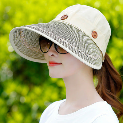 Summer Riding Windbreak Fashion Detachable Hollow Hat