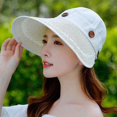 Summer Riding Windbreak Fashion Detachable Hollow Hat