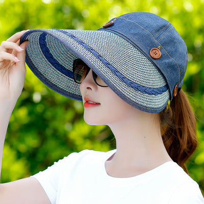 Summer Riding Windbreak Fashion Detachable Hollow Hat