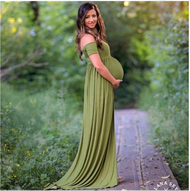 long skirt Cotton Blend Maternity dress